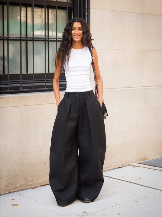 Express Pants - Express Black Wide-Leg High-Waist Women's Trousers